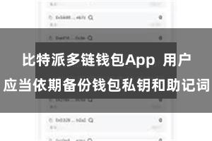 比特派多链钱包App  用户应当依期备份钱包私钥和助记词